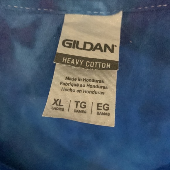 NWOT Gildan Ladies XL Short Sleeve V Neck Handmade Tie-Dye T Shirt - Picture 4 of 7